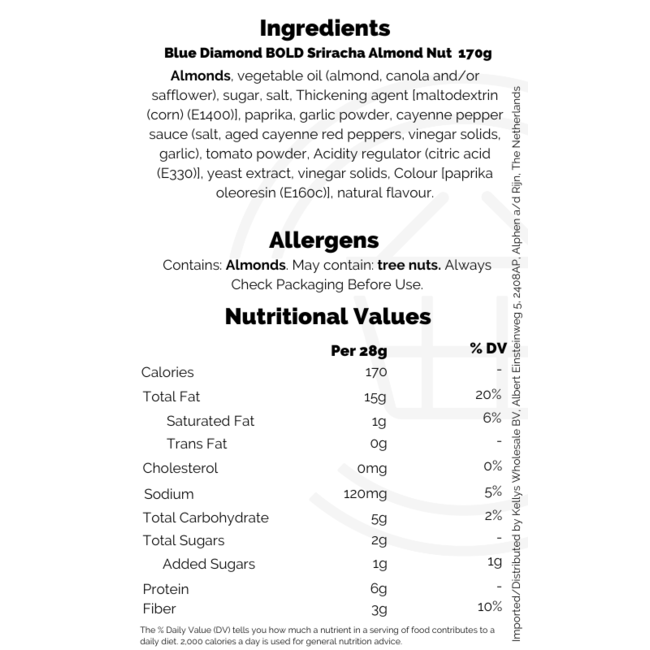 Blue Diamond BOLD Sriracha  170g