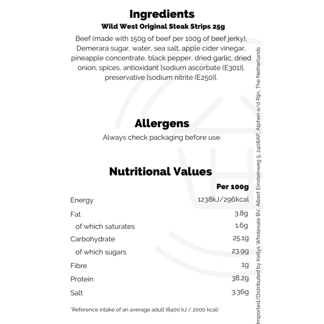 Wild West Original Steak Strips 25g THT: 15-10-2026