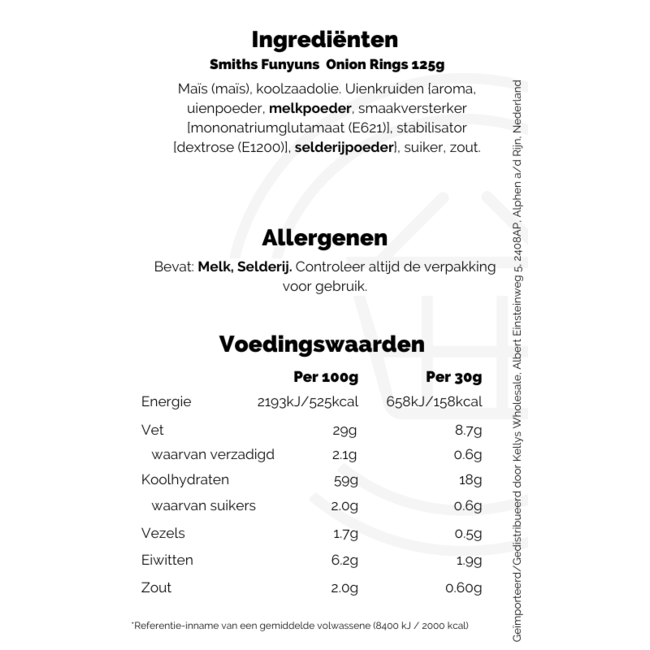 Smiths Funyuns  Onion Rings 125g