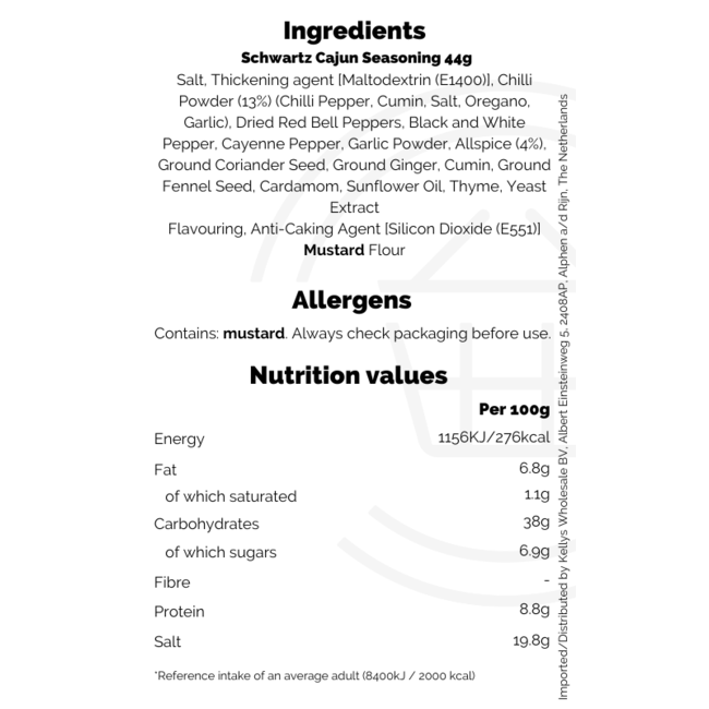 Schwartz Cajun Seasoning 44g