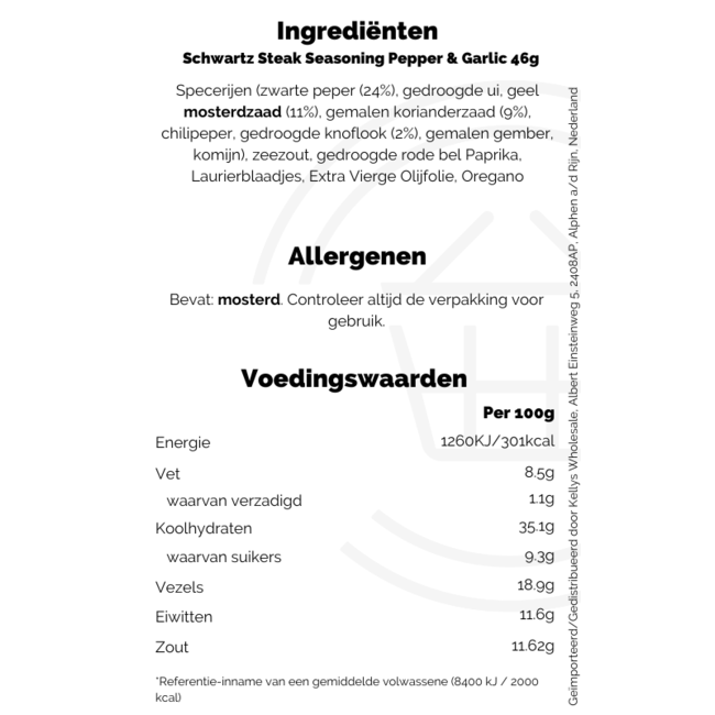 Schwartz Steak Seasoning Pepper & Garlic 46g