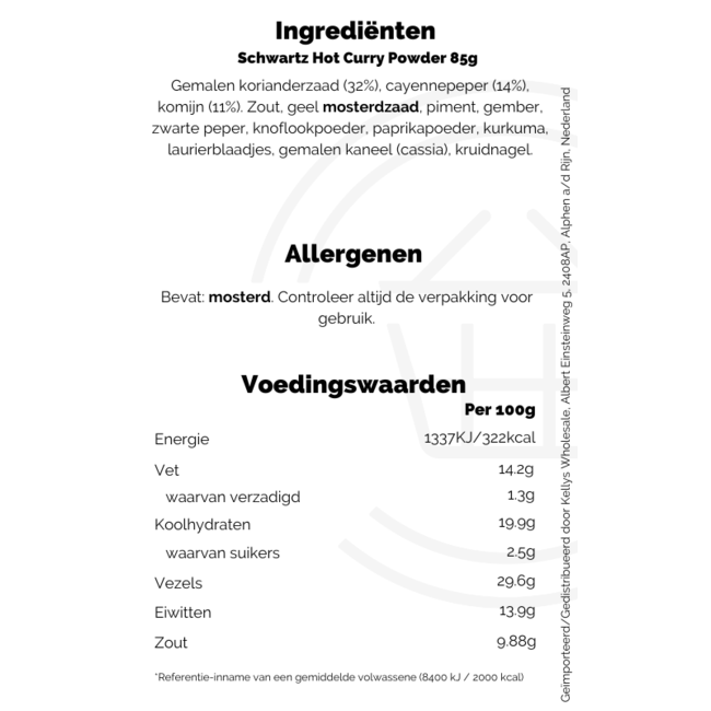Schwartz Hot Curry Powder 85g