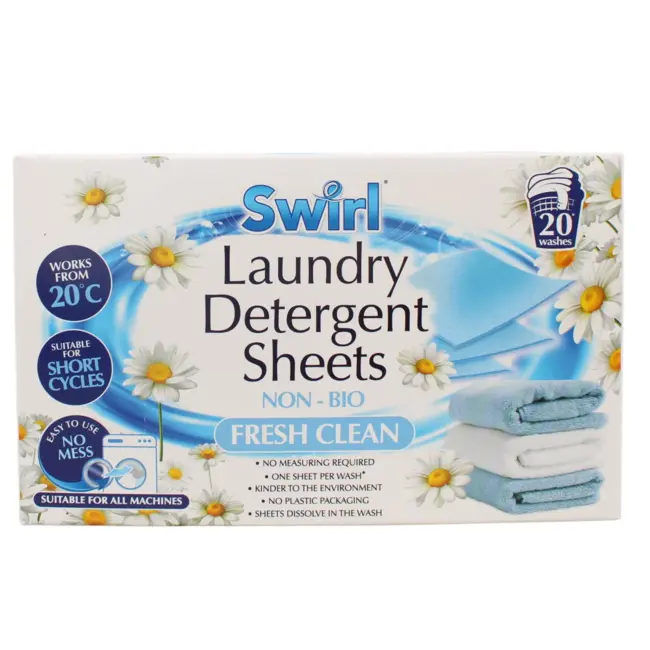 Swirl Swirl Laundry Detergent Sheets Fresh Clean 20pk