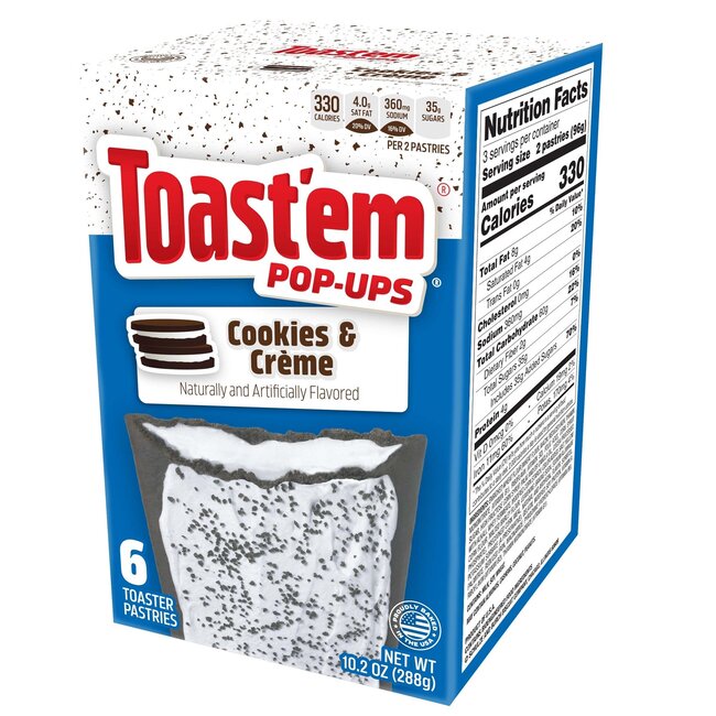 Toast'em Toast'em Pop-Ups Frosted Cookies & Creme 288g