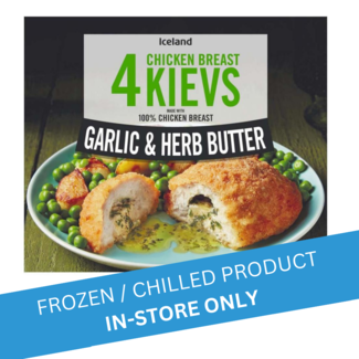 Iceland  Iceland 4 Garlic and Herb Butter Chicken Breast Kievs 500g
