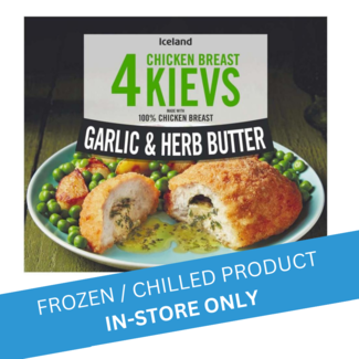 Iceland Iceland 4 Garlic and Herb Butter Chicken Breast Kievs 500g