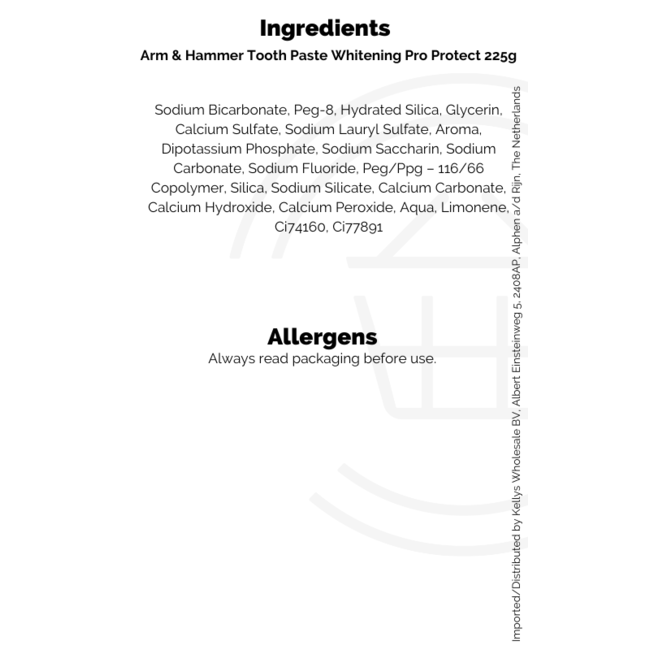 Arm & Hammer Tooth Paste Whitening Pro Protect 225g