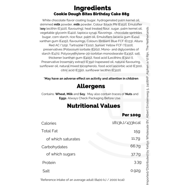 Cookie Dough Bites Birthday Cake 88g