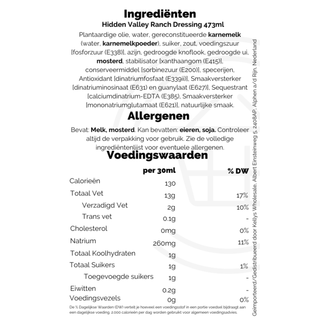 Hidden Valley Ranch Dressing 473ml