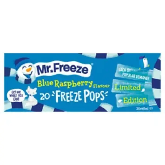 Mr.Freeze Mr. Freeze Blue Raspberry Freeze Pops 20pk