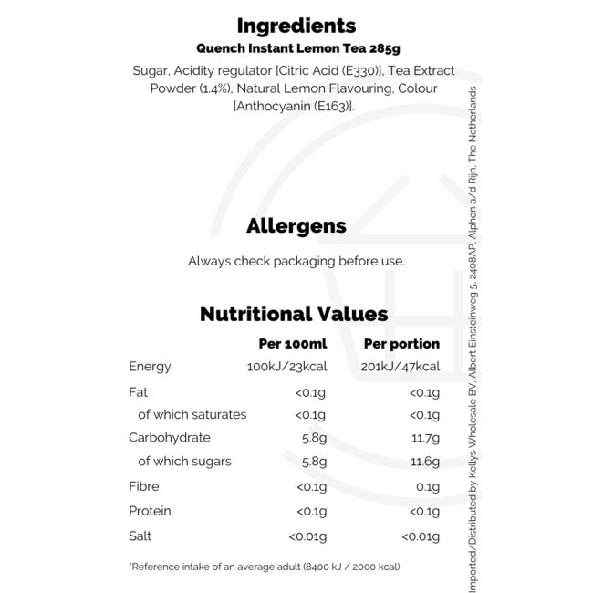 Quench Instant Lemon Tea 285g