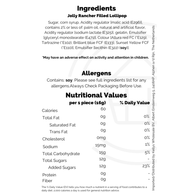 Jolly Rancher Filled Lollipop 1 pc - assorted