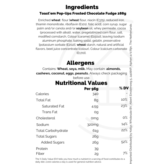 Toast'em Pop-Ups Frosted Chocolate Fudge 288g