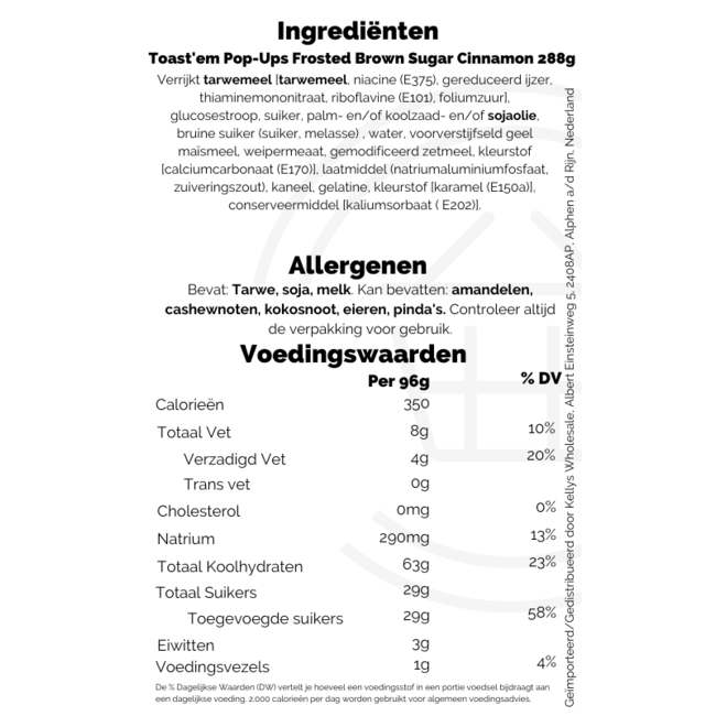 Toast'em Pop-Ups Frosted Brown Sugar Cinnamon 288g