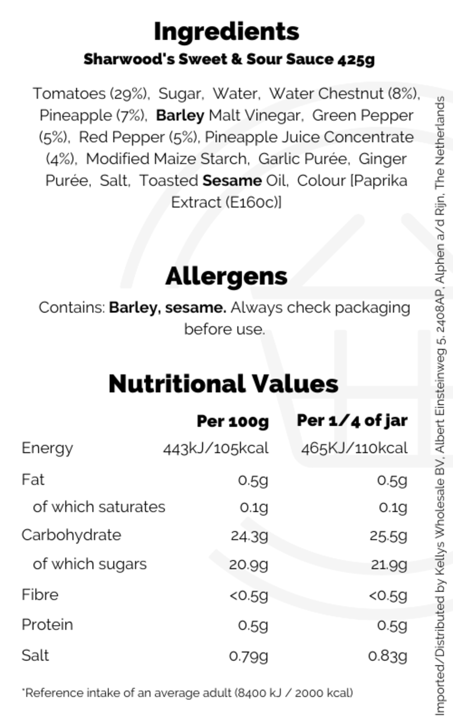 Sharwood's Sweet & Sour Sauce 425g Kellys Expat Shopping