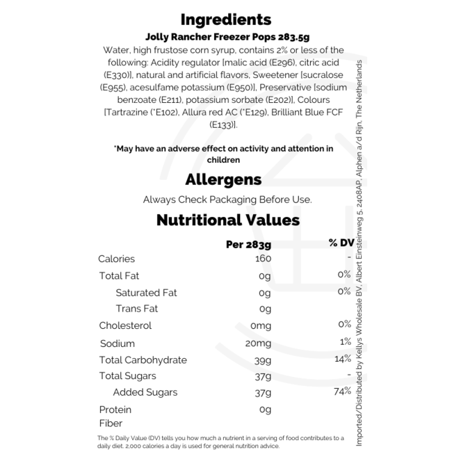 Jolly Rancher Freezer Pops 10pk