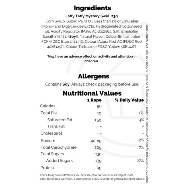 Wonka Laffy Taffy Mystery Swirl Rope 23g