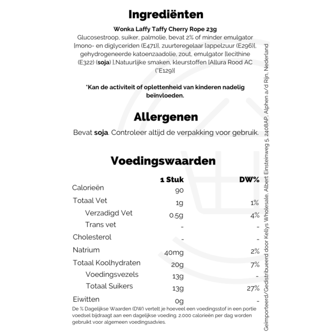 Wonka Laffy Taffy Cherry Rope 23g