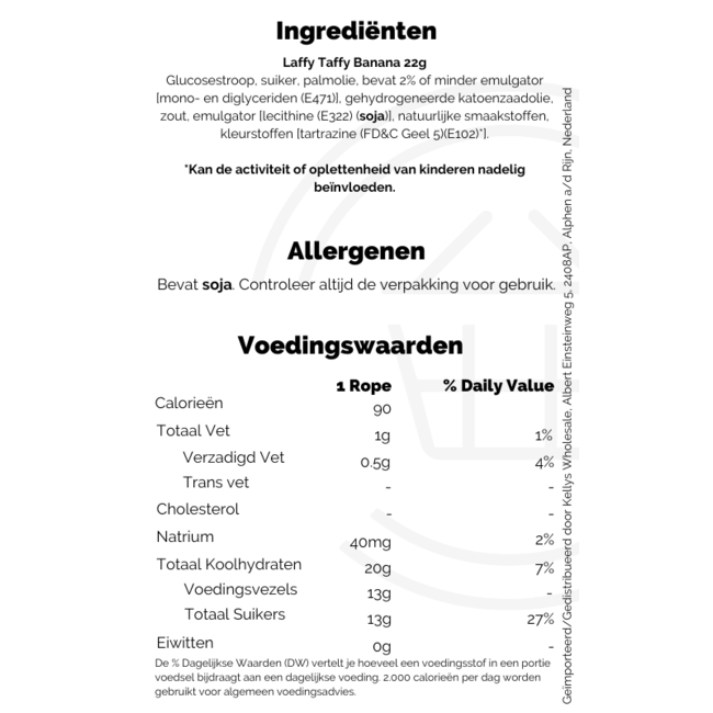 Wonka Laffy Taffy Banana Rope 23g