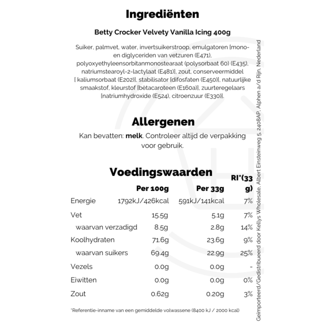 Betty Crocker Vanilla Icing 400g