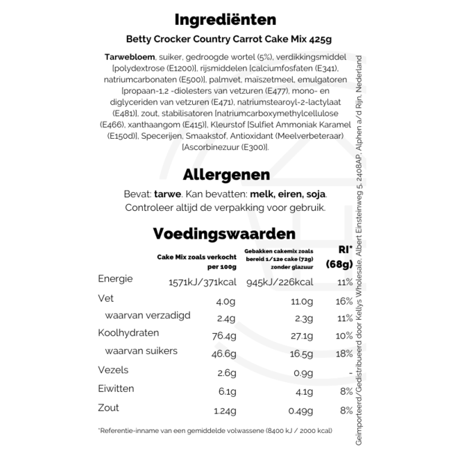 Betty Crocker Country Carrot Cake Mix 425g