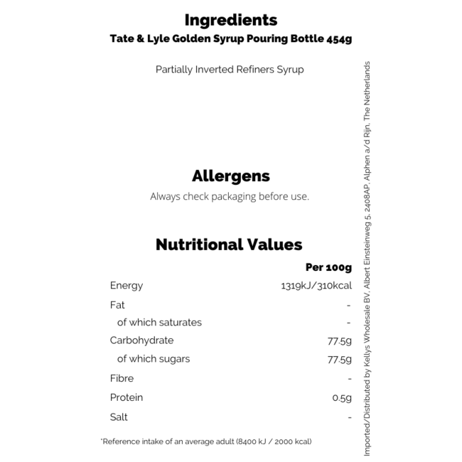 Tate & Lyle Golden Syrup Pouring Bottle 454g