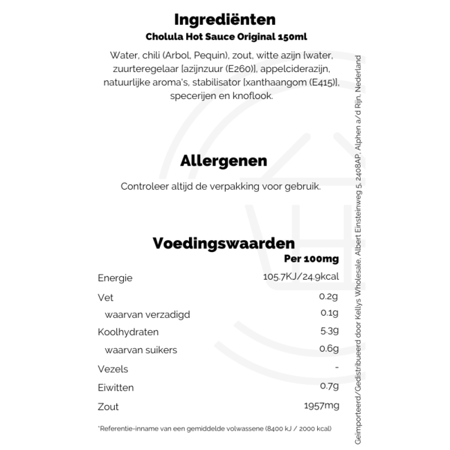 Cholula Hot Sauce Original 5oz (150ml)