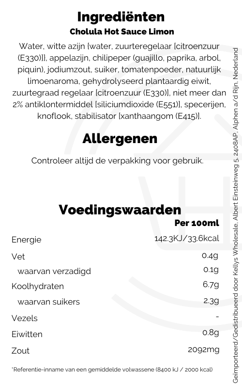 Cholula Hot Sauce Lemon 5oz Mexican saus Kellys Expat Shopping