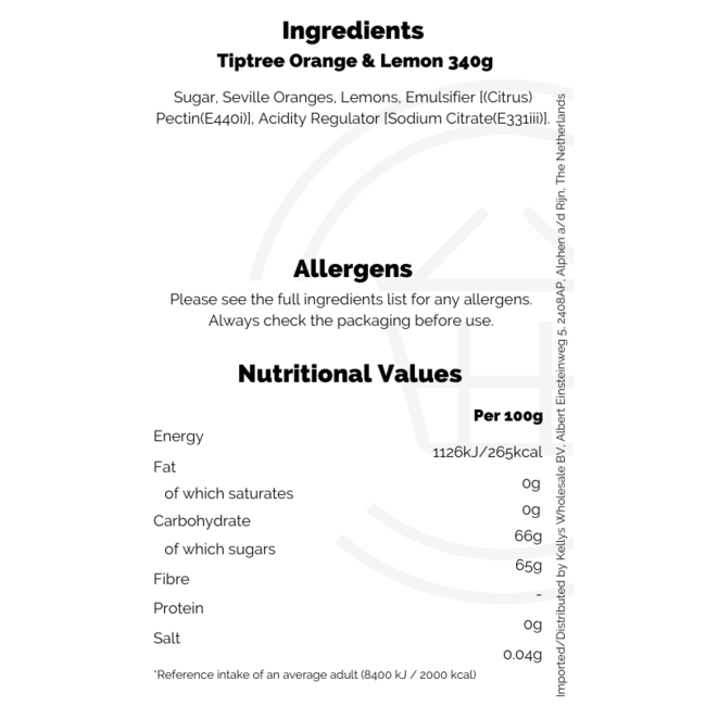 Tiptree Marmalade Orange & Lemon 340g – Marmelade