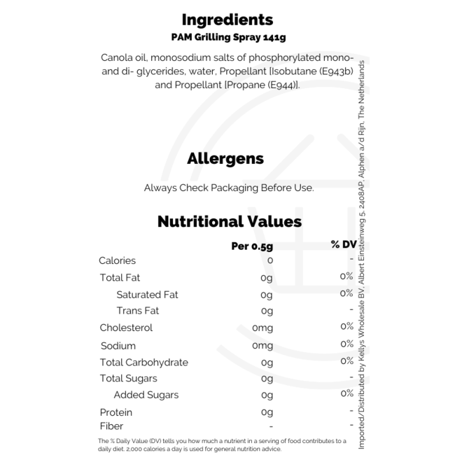 PAM Grilling Spray 141g