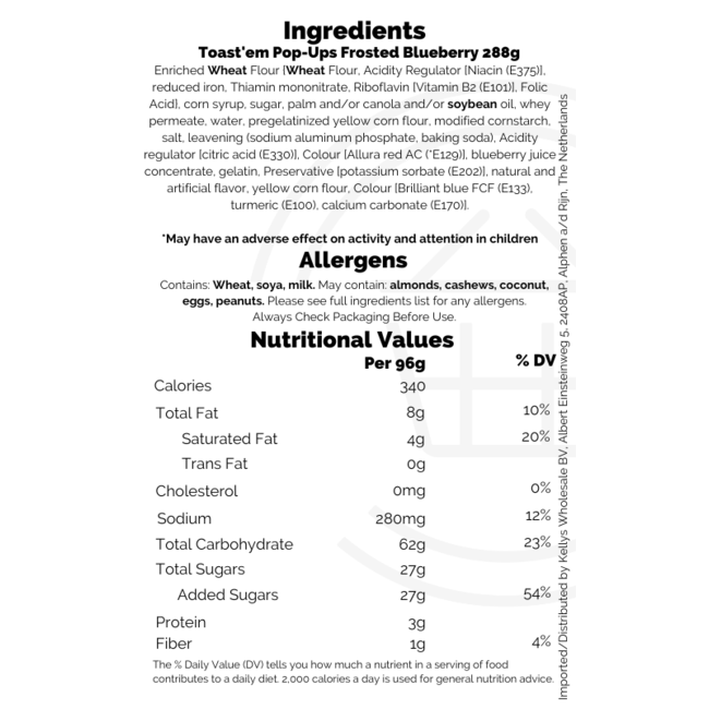 Toast'em Pop-Ups Frosted Blueberry 288g