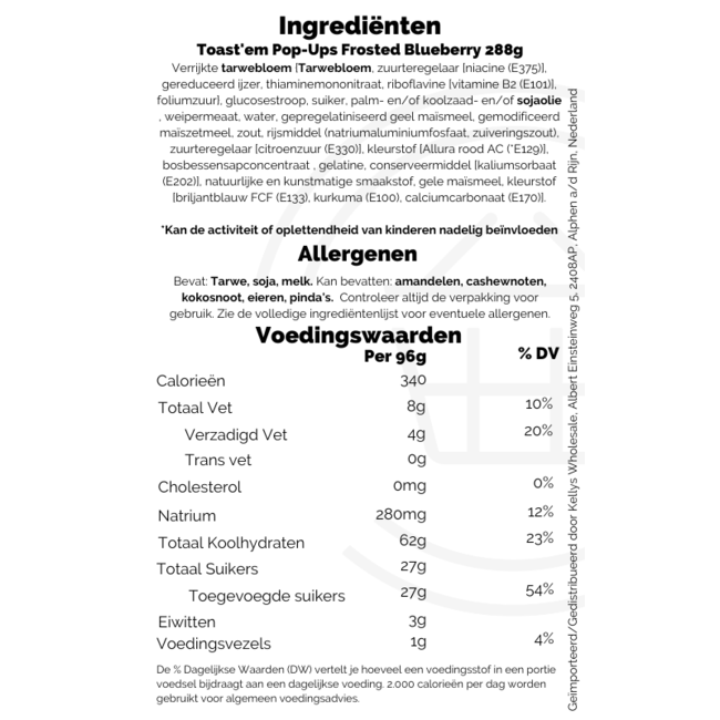 Toast'em Pop-Ups Frosted Blueberry 288g