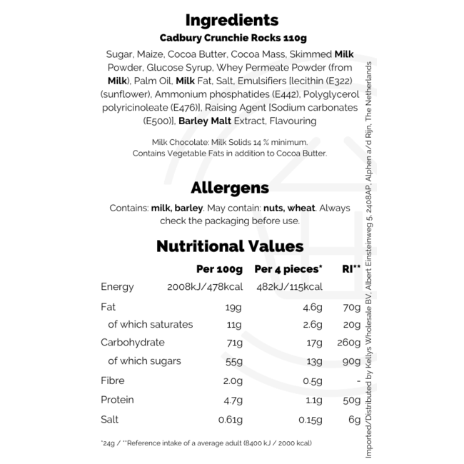 Cadbury Crunchie Rocks 110g