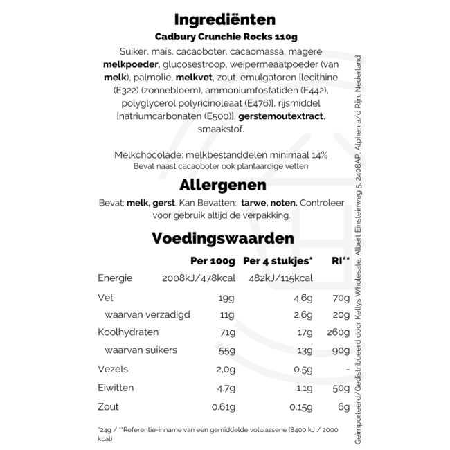 Cadbury Crunchie Rocks 110g