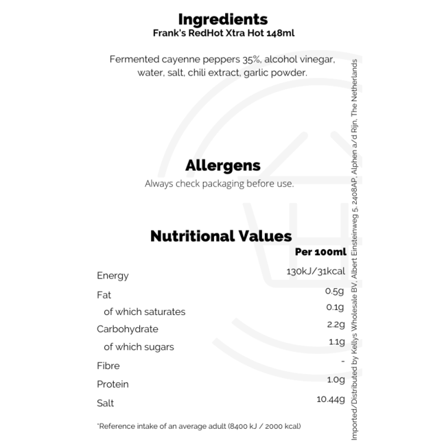 Frank's RedHot Xtra Hot 148ml