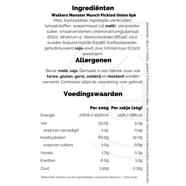 Walkers Monster Munch Pickled Onion 6pk