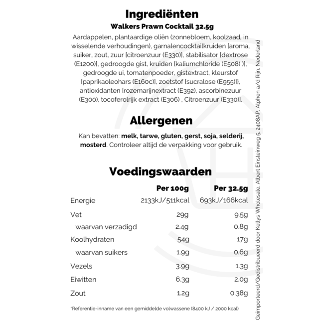 Walkers Prawn Cocktail 32.5g THT: 14-03-2026
