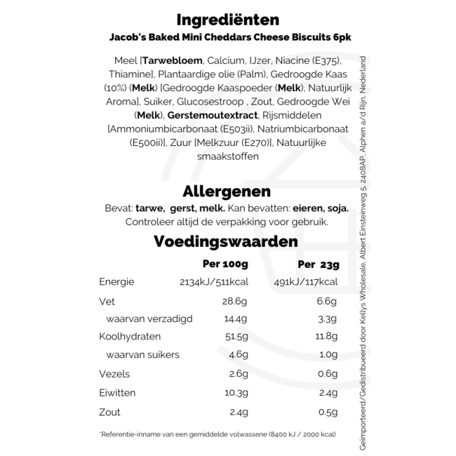 Jacob's Baked Mini Cheddars Cheese Biscuits 6pk