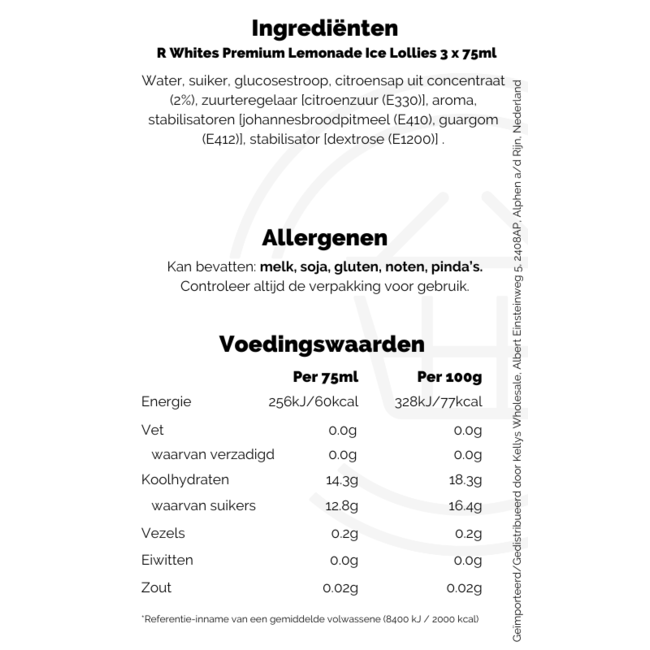 R Whites Lemonade Lollies 3pk 225ml