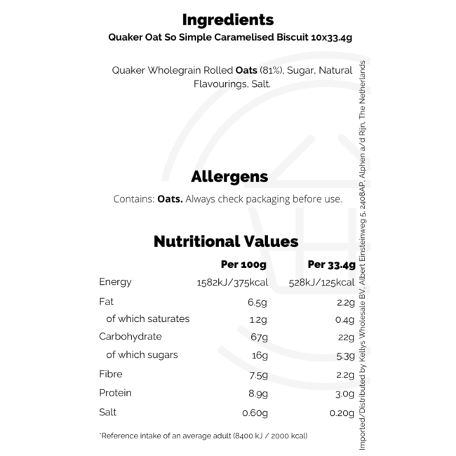 Quaker Oat So Simple Caramelised Biscuit 10x33.4g