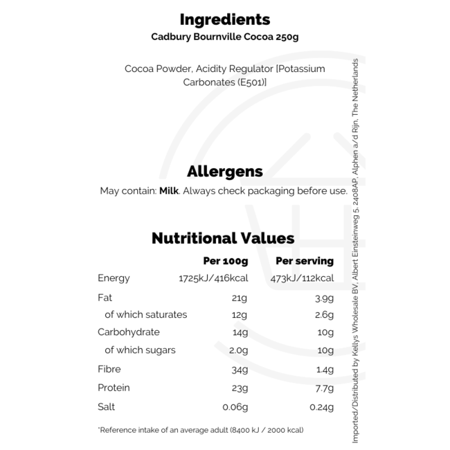 Cadbury Bourneville Cocoa 250g