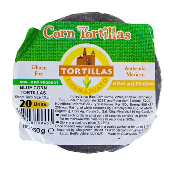 Guanajuato Tortilla Maiz Blue Corn Street Taco (10cm) 250g