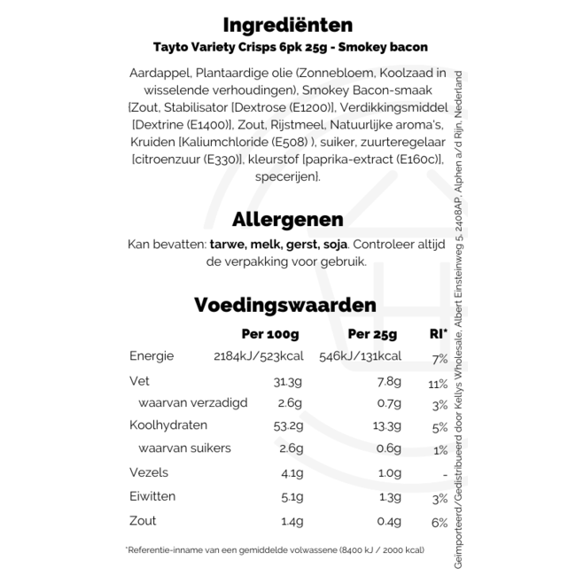 Tayto Variety Crisps 6pk 25g