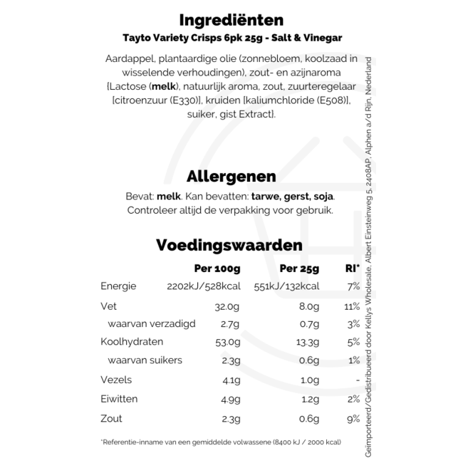 Tayto Variety Crisps 6pk 25g