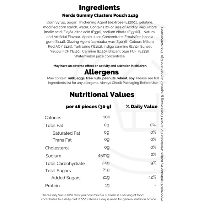 Wonka Nerds Gummy Clusters Pouch 113g