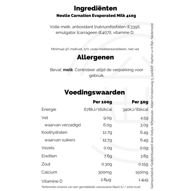 Nestle Carnation Evaporated Milk 410g – Backzutat