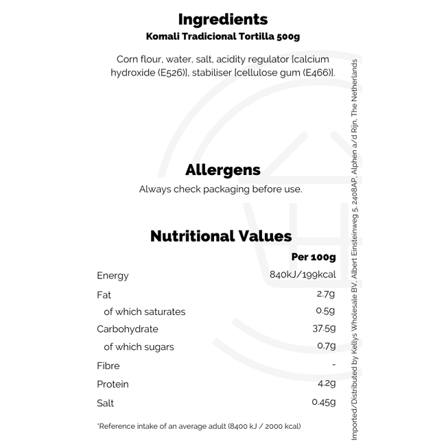 Komali Tortilla Tradicional 500g