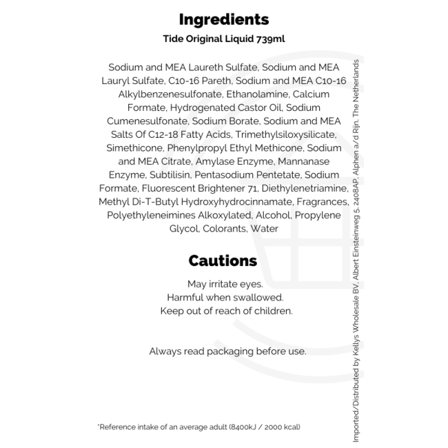 Tide Liquid Original 19 Load 739ml
