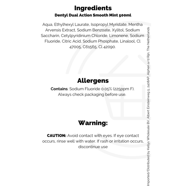 Dentyl Dual Action Smooth Mint Mouthwash 500ml