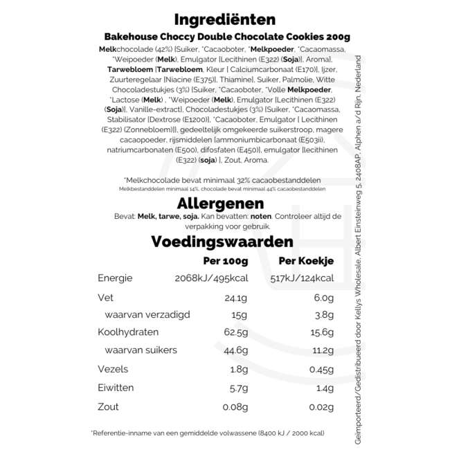 Bakehouse Choccy Double Chocolate Cookies 200g